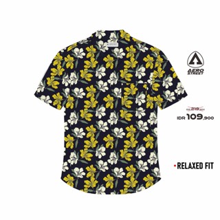  เสื้อเชิ้ตเรยอน พิมพ์ลาย Fleur สไตล์ฮาวาย