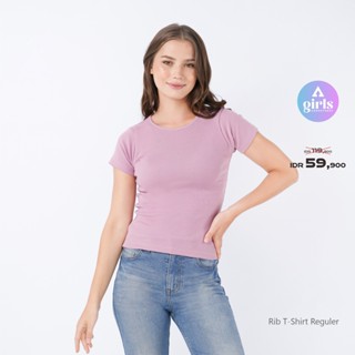  เสื้อยืดลําลอง แขนสั้น ผ้าถัก ลาย Emma lilac 1G000