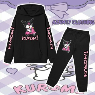 ชุดเสื้อฮู้ดดี้ กางเกงจ็อกเกอร์ ลาย My Kuromi Free Name Sanrio สําหรับเด็กผู้ชาย และเด็กผู้หญิง