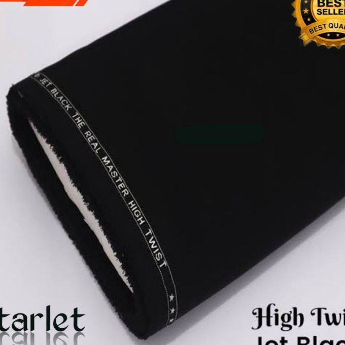 [G73➲) Jet Black STARLET Hightwist ผ้าหนา (0.5m)/ผ้าแจ็กเก็ต ผ้าเบลเซอร์ ผ้ากางเกง➸.!