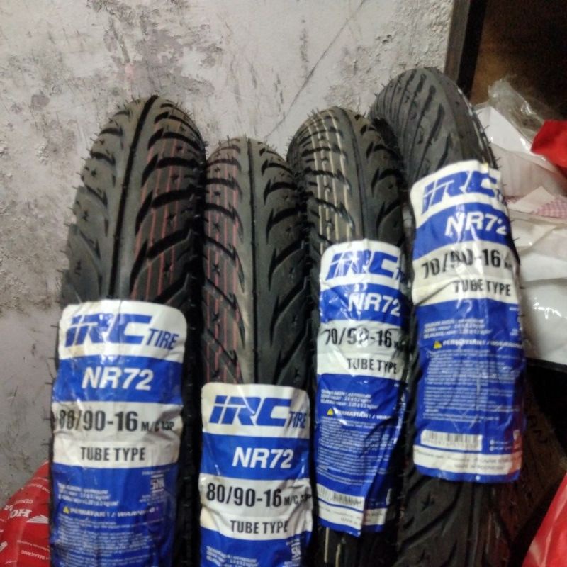 ยาง IRC NR72 BINTANG (70/90 - 80/90 Ring 16) TUBE TYPE - IRC ยางนอกมอเตอร์ไซค์ NR 72 70 80 90 แหวน 1