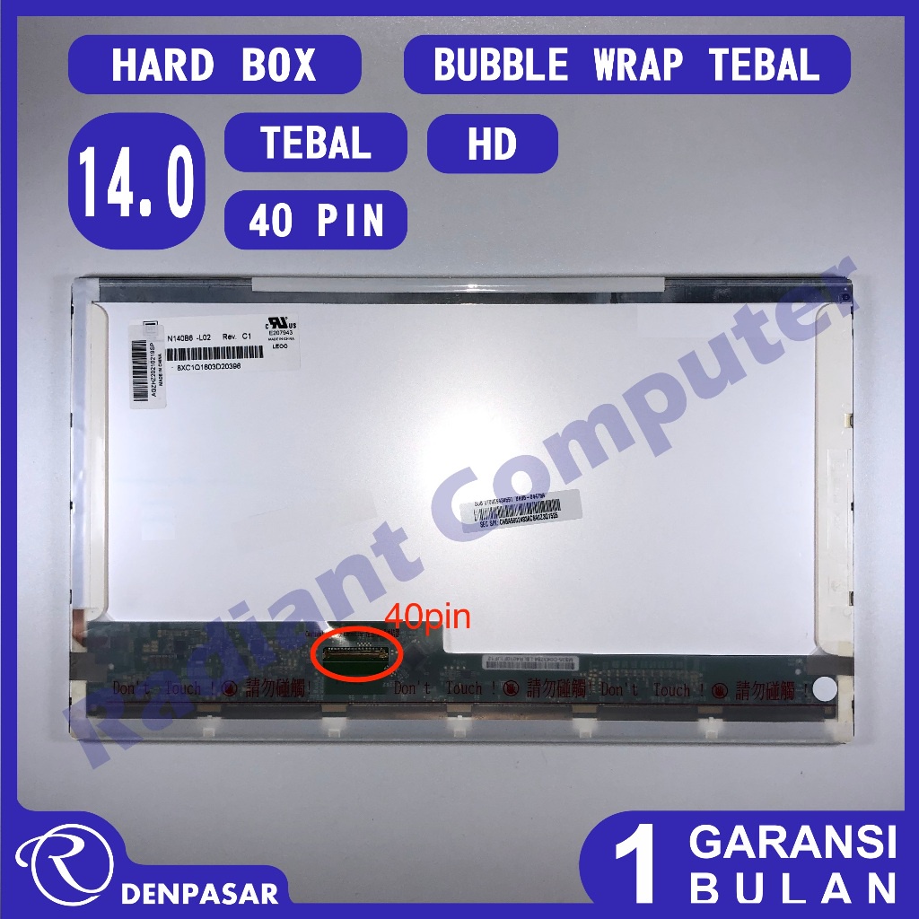 LCD LED 14.0 สําหรับ Toshiba Satellite C600 C600D C640 C640D C645
