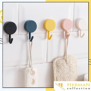 HC Gantungan Hook Bulat Polos Tempel Tembok Wall 1Pcs Hook Stiker Dinding Kail Tempel Kuat Tembok Warna Serbaguna