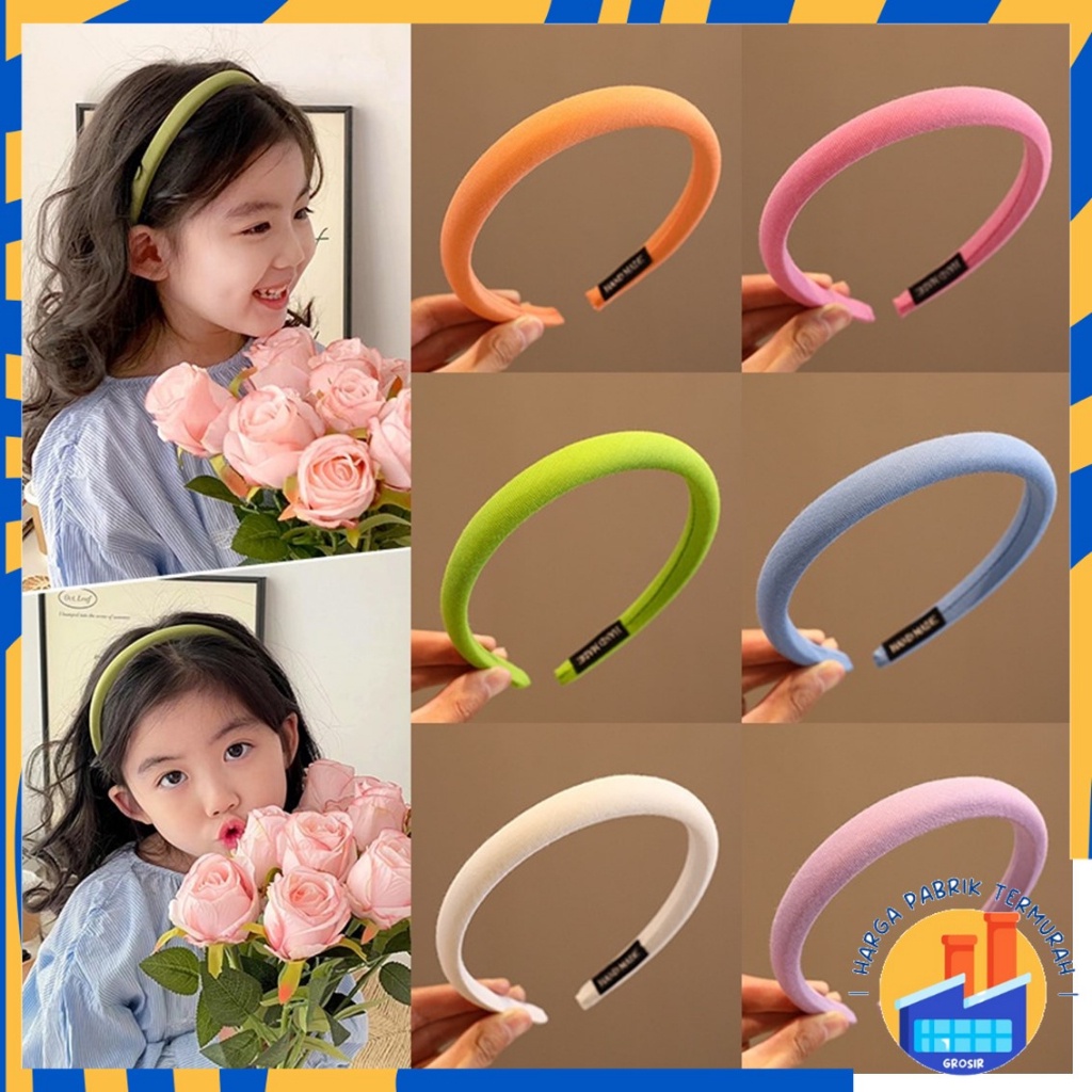 HPT ที่คาดผมผ้าโฟมผู้หญิงเกาหลีที่คาดผมเมฆธรรมดาสีพาสเทลนุ่มผ้าพันคอยางรัดผมเกาหลี