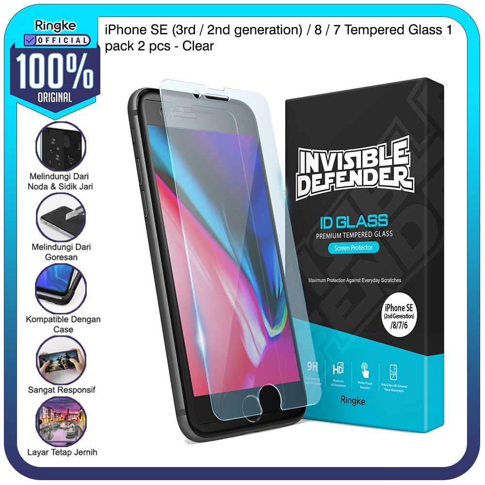 Ringke iPhone SE 3rd / 2nd gen / 8 / 7 กระจกนิรภัยกันรอยหน้าจอ