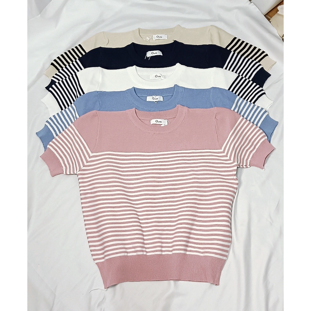 Ounie Stripe Knit Top / เสื้อลายทางผู้หญิง