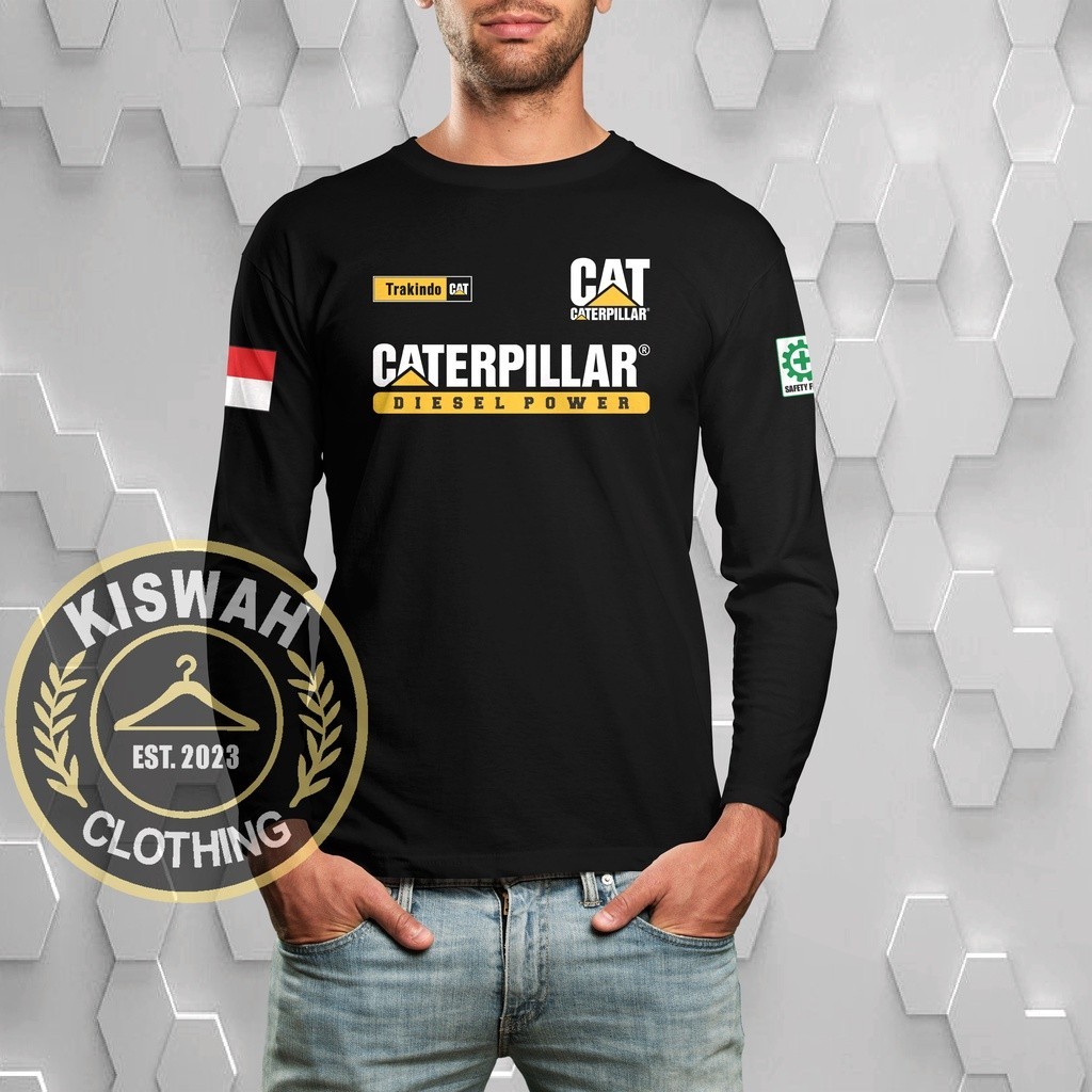 Caterpillar Diesel Power Trakindo CAT อุปกรณ์หนัก Operator v2 เสื้อแขนยาว Distro เสื้อ