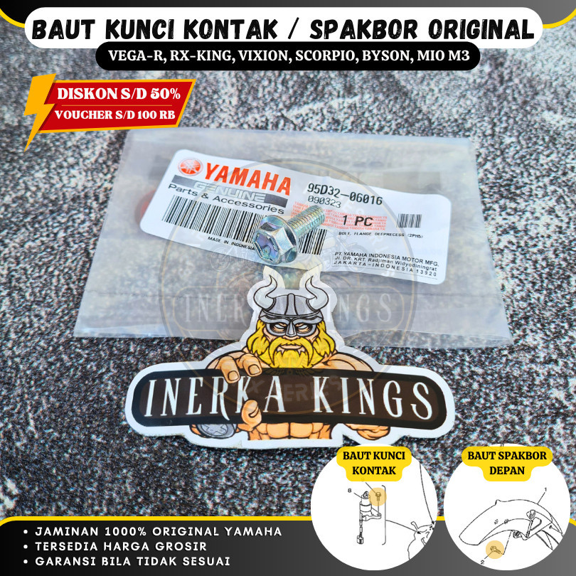 สลักเกลียวกุญแจจุดระเบิดบังโคลนหลังสําหรับ RX KING Mio Vega R Vixion Scorpio Byson Original 95D32-06