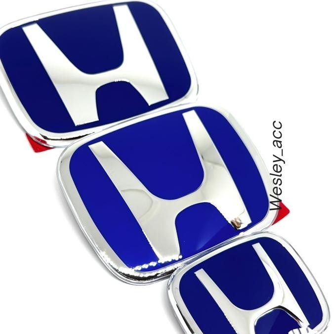 สัญลักษณ์โลโก้รถเดิม Honda Brio/Crv/Mobilio Logo - Chrome Blue