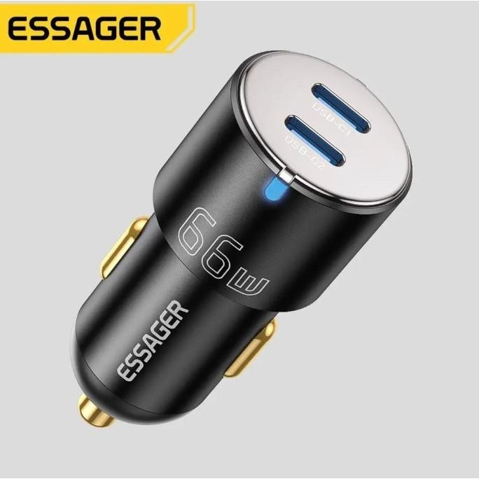 Essager City Adaptor Car Charger Dual Type-C Fast Charging 66W Oppo