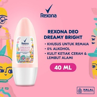 REXONA ROLL ON DEODORANT ANTIPERSPIRANT DREAMY BRIGHT FORMULA PENCERAH 0% ALKOHOL 40ML