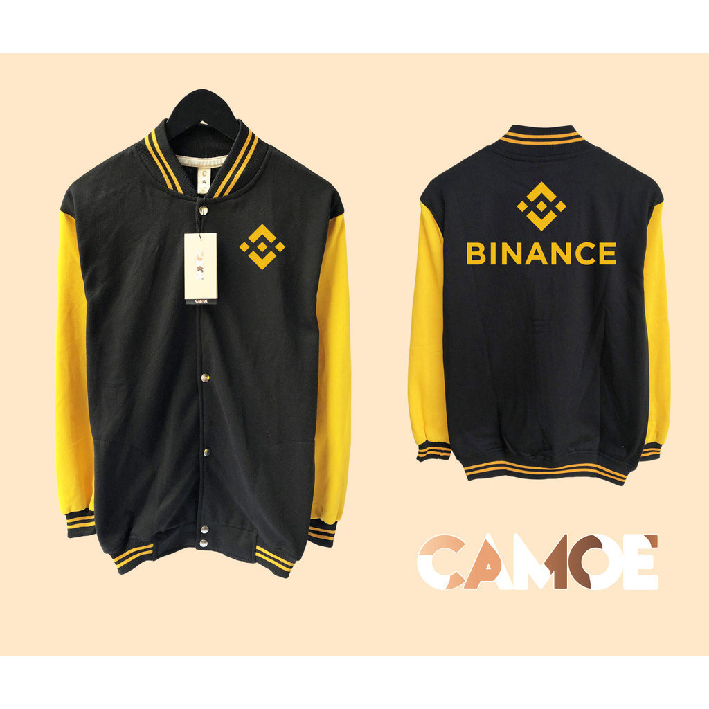 ลายพราง Crypto Binance Exchange โลโก้ Varsity Jacket