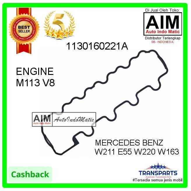 บรรจุฝาครอบวาล์ว Mercedes M113 W211 E55 W220 S500 Lh 1130160221ก