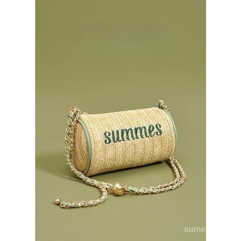 Audre Original Premium Sense Chain Bag Summer Straw Bag Womens Sling Bag 2024 กระเป๋าสะพายไหล่แฟชั่น