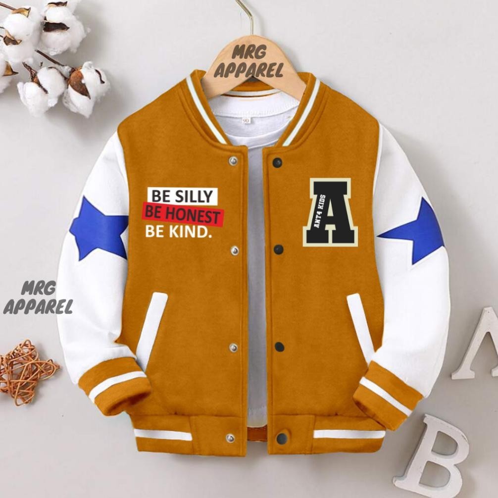 Mrg Kids Varsity Baseball Jacket Initial A Initial R Letter A Letter R Jacket สําหรับเด็กผู้หญิงอายุ