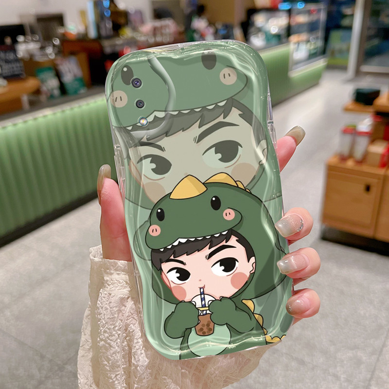 HP Samsung Galaxy A03 A03 Core A03s A02 M02 A02s M02s F02s Soft Case ไดโนเสาร์เสื้อผ้ารูปแบบคู่เคสโท