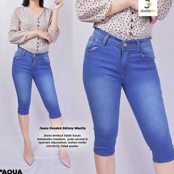 กางเกงยีนส์สั้น 7/8 ผู้หญิง / กางเกงยีนส์ผู้หญิง 7/8 / กางเกงยาวปานกลางผู้หญิง
