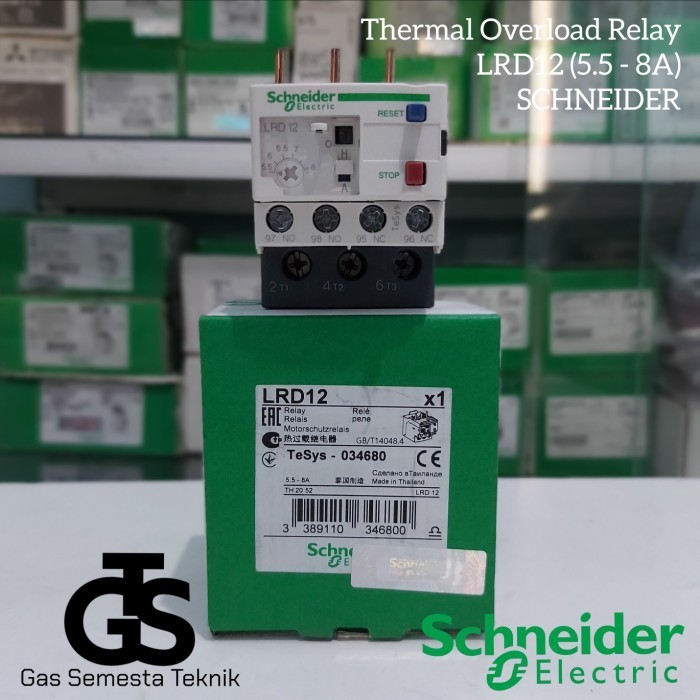 รีเลย์โอเวอร์โหลดความร้อน Lrd12 (5.5-8A) Schneider Original Overload Lrd 12 ราคาพิเศษ