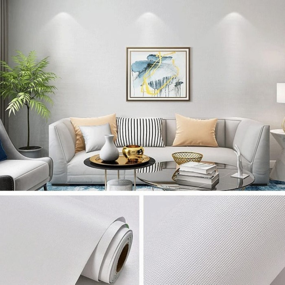 วอลเปเปอร์สติ๊กเกอร์ Diatom Dinding 3D Embossed Foam Linen Roll 0.5x2.8M - DT402