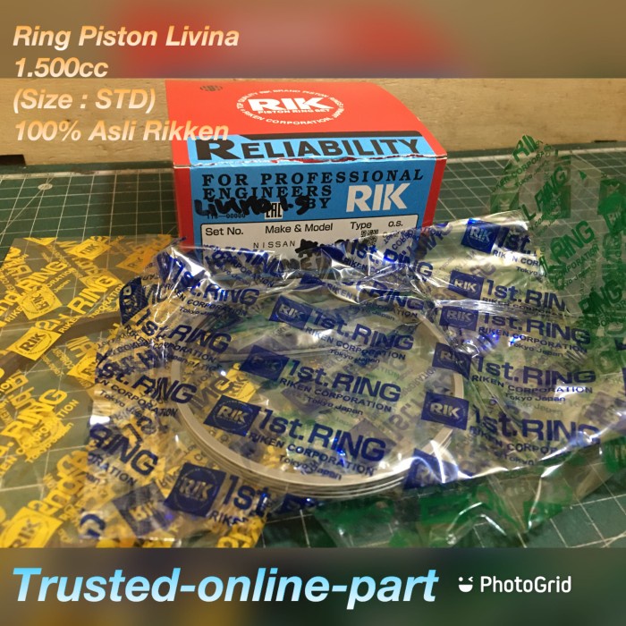Livina แหวนลูกสูบ 1,500 ลูกสูบ ของแท้ 100% Rikken JPN ซื้อดีที่สุด