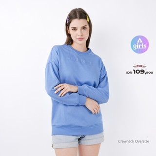 &lt;Unk&gt;&lt;Unk&gt; เสื้อกันหนาว คอกลม ขนาดใหญ่ ลาย Agnella สีฟ้า 1E000