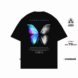 เสื้อยืด โอเวอร์ไซซ์ พิมพ์ลาย Phenomenal Morpho Menelaus FADAA สีดํา สําหรับผู้ชาย