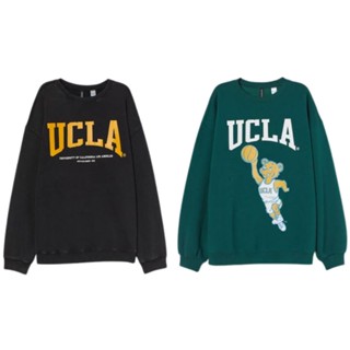 Crewneck H*M HnM Ucla เสื้อฮู้ดดี้ สีเขียว สําหรับผู้ชาย ผู้หญิง