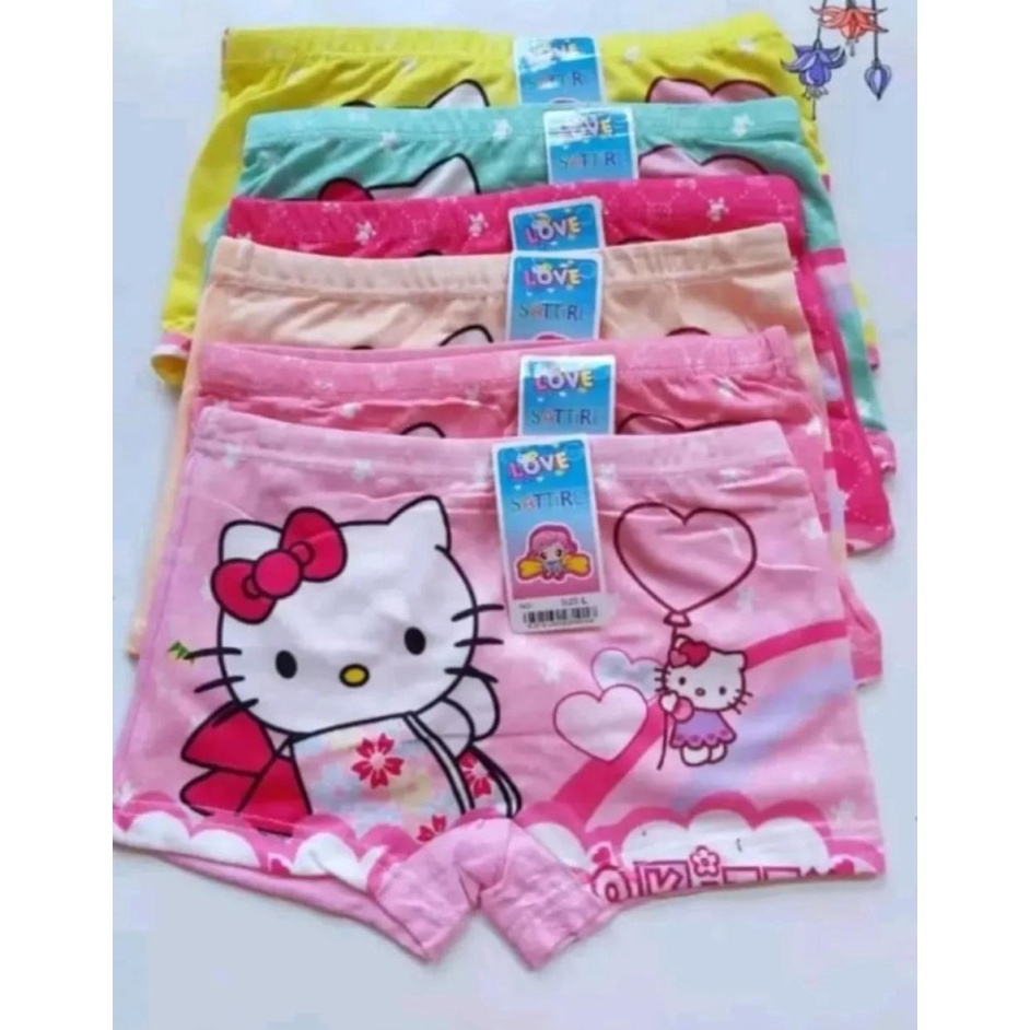 GXWG5574 1 โหล / 12 ชิ้น CD Boxer Girl นําเข้ากางเกงบ็อกเซอร์เด็กผู้หญิง