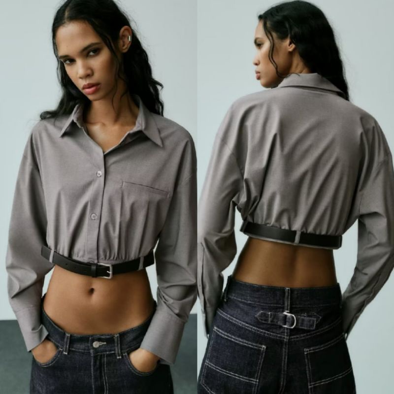 เสื้อครอปสีเทา 76214