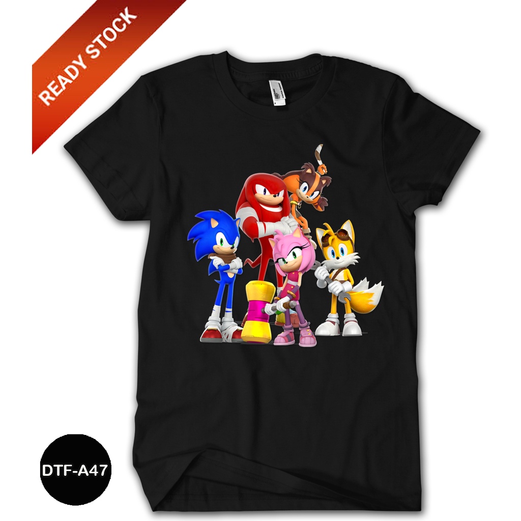 Katun เสื้อยืด ผ้าฝ้าย พรีเมี่ยม ลาย Sonic the Hedgehog 24s สําหรับเด็ก ผู้ใหญ่ DTF-A47