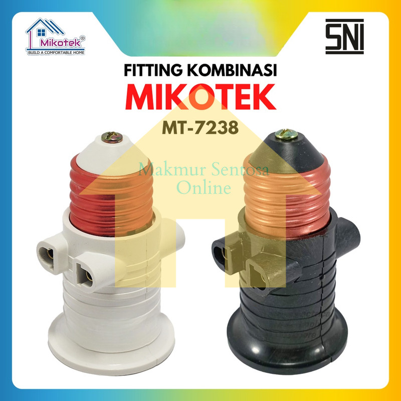 MIKOTEK MT-7238 ติดตั้งแบบรวม | SNI SNI SNI SNI | 6A 250V | ดําและขาว | ทนความร้อน