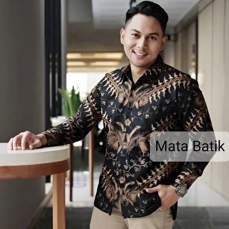 ผู ้ ชาย Batik แขนยาวล ่ าสุด Modern Uniform Batik Boys Size M L XL XXL