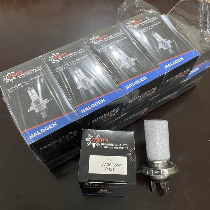 Crun Bulb H4 หลอดฮาโลเจน 12V 35/35W P43T วัตต์ Non LED