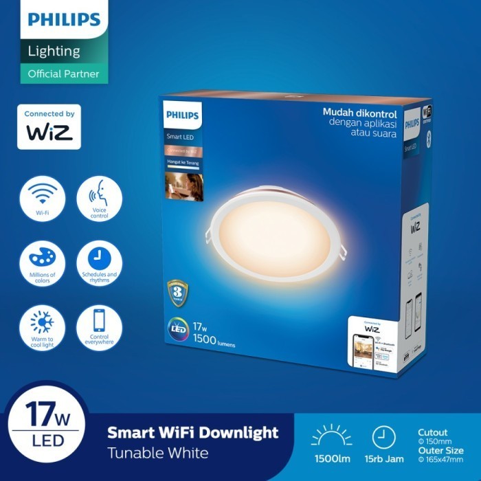 Putih Philips Smart Wifi LED Downlight 17W - ปรับแต ่ งได ้ สีขาว ( สีขาว