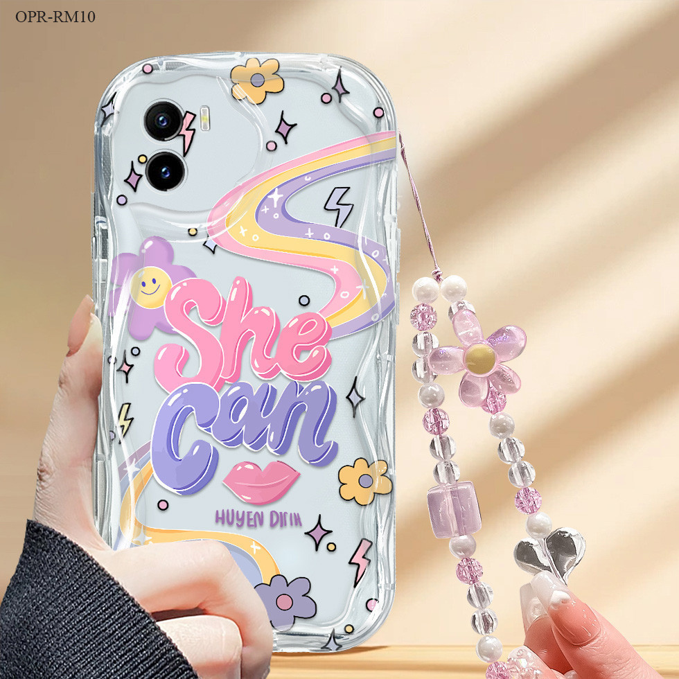 Realme 14 14T 12 10 8 7 7i 6 6i 5 5i 5S 2 C17 Pro Plus 5Gสําหรับแฟชั่นครีมเคสโทรศัพท์ปลอกHpสร้อยข้อม