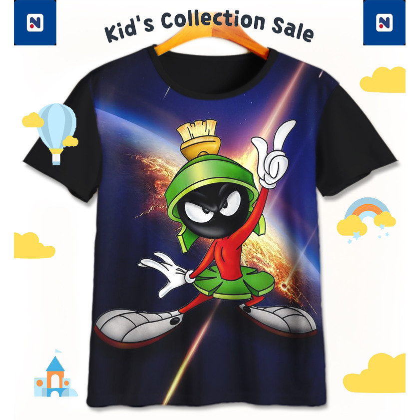 Looney Tunes v7 เสื้อยืดเด็ก Looney Tunes การ์ตูนแอนิเมชั่นฟิล์มเสื้อเด็กน่ารัก 3D การพิมพ์สําหรับอา