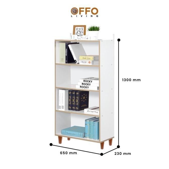 Offo Living Furniture - ชั้นวางหนังสือ 4 ชั้น BC-4T-SP-WHT