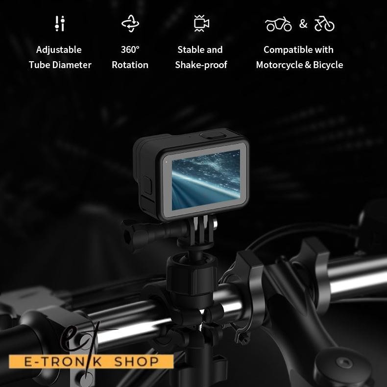 ETRONIK TELESIN Clamp Bracket Mount Motorcycle สําหรับ GoPro DJI Action Camera - DJ-HBM-001