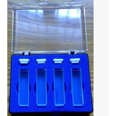 แก้ว Cuvette/ Kuvet Spektophotometer แก้วพร้อมฝาปิด/ชุด 4 ชิ้น