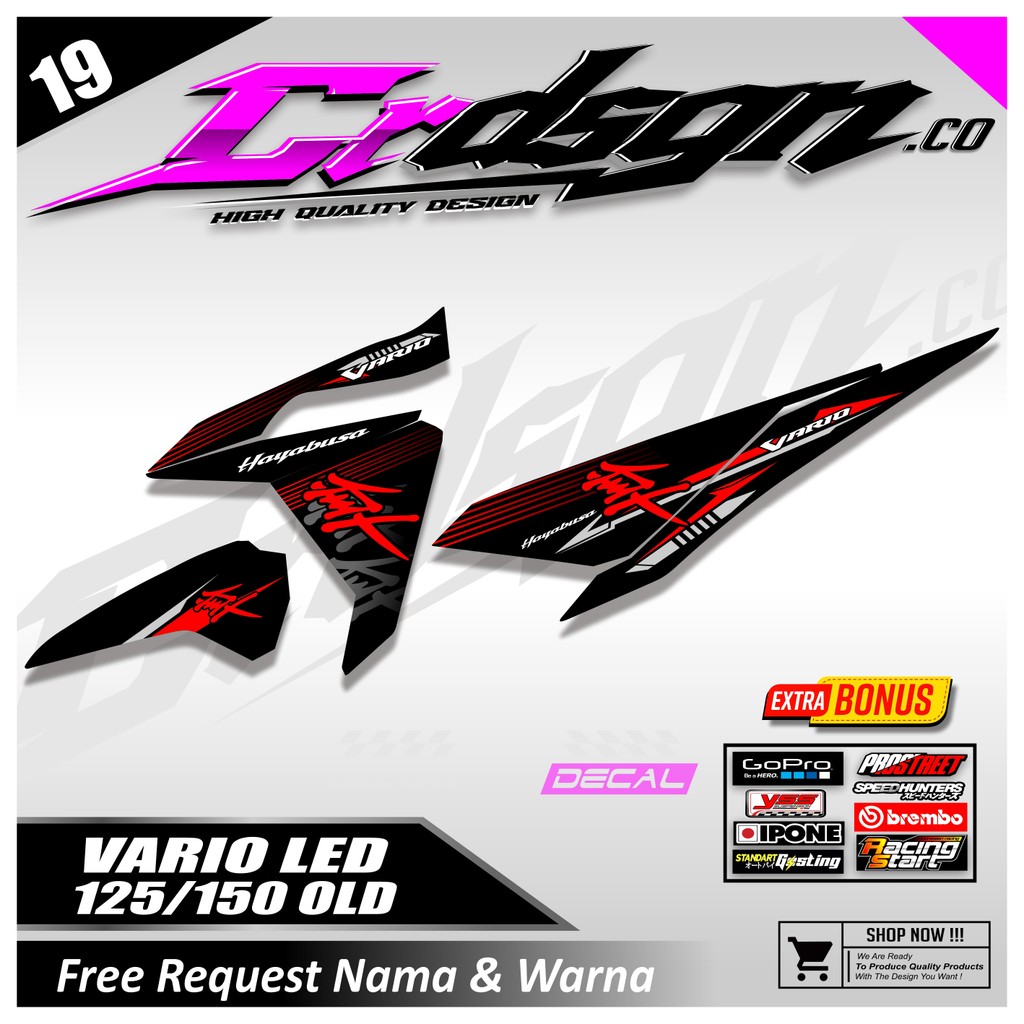 Striping Vario Led Old 125/150 Vietnam Motif Cool and Viral Style - Striping Stickers Vario Led Old 125/150 ปี 2015 - 2017 เวียดนาม HAYABUSA
