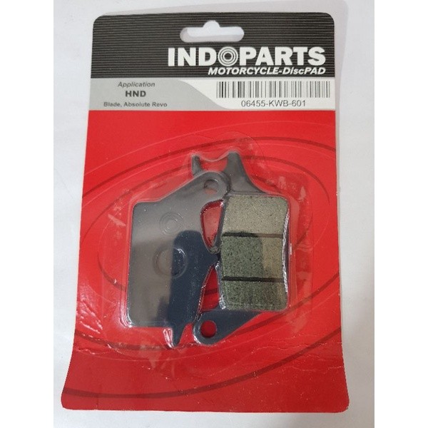ผ้าเบรคหน้า Indopart 06455-KWB-601 | สําหรับรถจักรยานยนต์ Honda Blade และ Revo Absolute