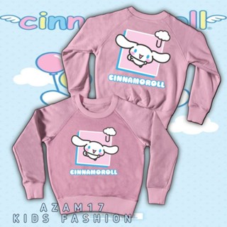 เสื้อกันหนาว คอกลม มีฮู้ด พิมพ์ลาย Cinnamoroll Sanrio Cinnammon สําหรับเด็กผู้ชาย และเด็กผู้หญิง