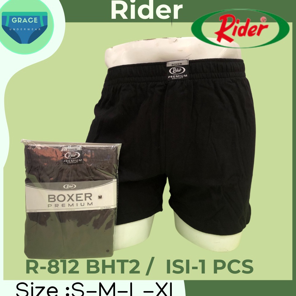 Katun สต็อกล่าสุดของกางเกงบ็อกเซอร์ผู้ชาย Rider Premium Comfort R 812 B เนื้อหา-1 ชิ้นวัสดุผ้าฝ้าย 1