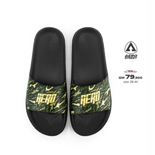 Khans 39-44 Army Black Army - รองเท้าแตะลําลอง แบบสวม สําหรับผู้ชาย ผู้หญิง Aero street 22AAA0