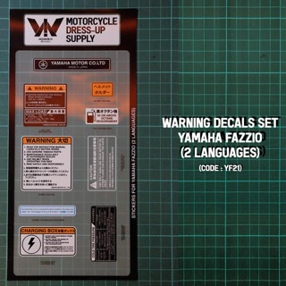 สติกเกอร์คําเตือน สําหรับ Yamaha Fazzio V.2 THE BEST Product 2023 2024