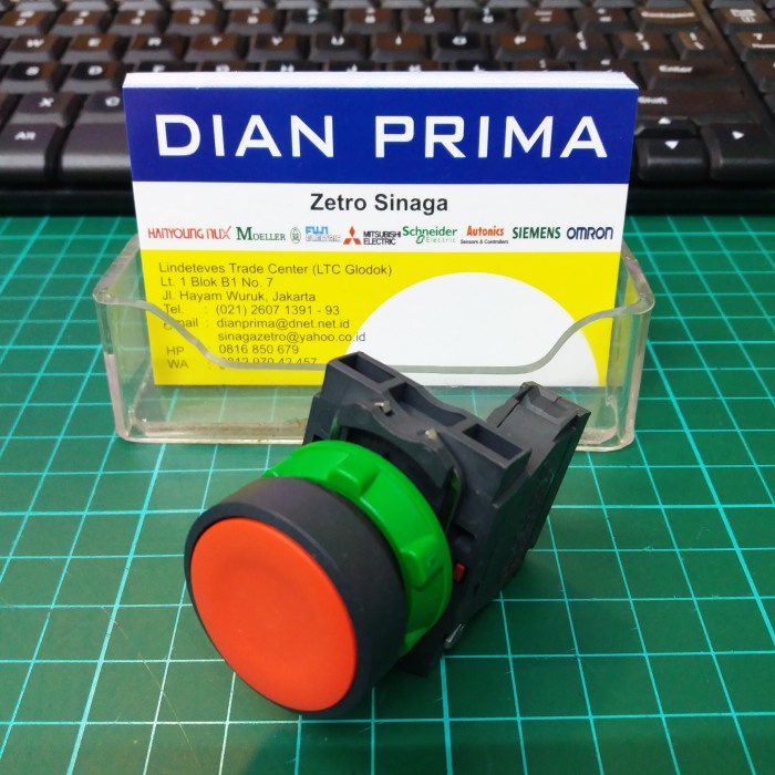 MERAH ใหม่ Schneider ปุ่มกด Xb5Aa42 สีแดง แดง 1Nc Zbe-102 22Mm ประหยัด