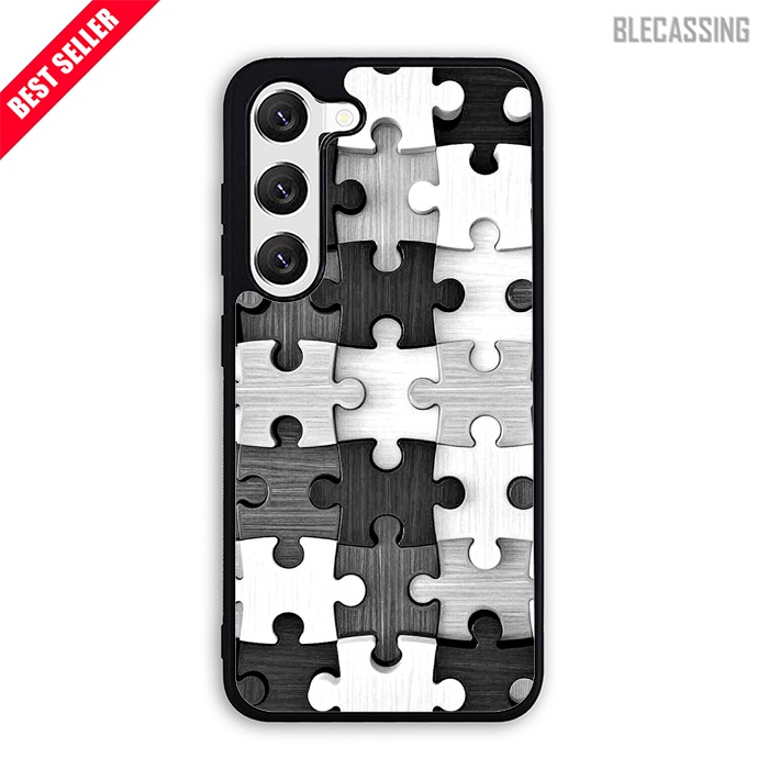 Hardcase Casing Samsung Galaxy S24 S23 S22 S21 Note 20 10 A55 A54 A35 A25 A15 FE Plus Ultra 5G Puzzle Printing BC309