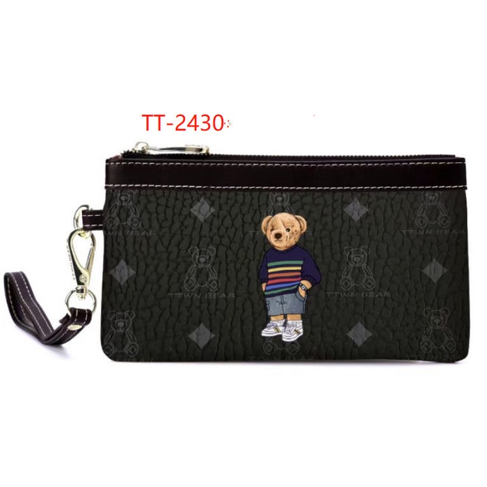 Hitam Ttwn Bear Original TT2430 กระเป๋าสตางค์ สีดํา สําหรับผู้หญิง TTWNBEAR