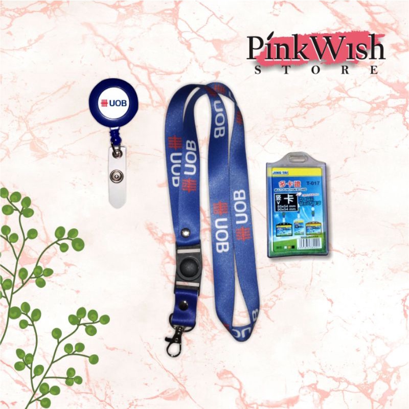 สาย GANTUNGAN Blue UOB Idcard | Uob Lanyard | อ็อบเชือกแขวนซื้อขายปลีกขายส่งรสชาติ