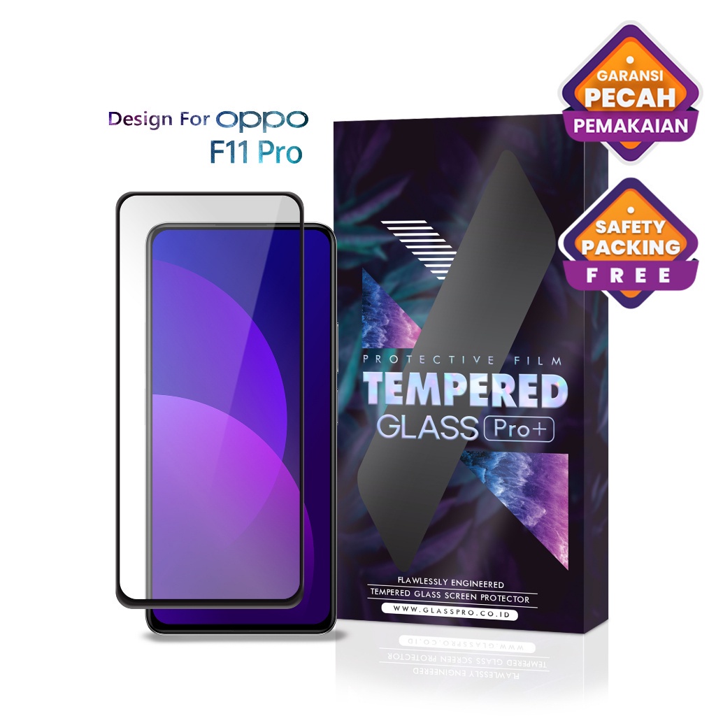 ฟิล์มกระจกนิรภัย Glass Pro Oppo F11 Pro Full Cover - พรีเมี่ยม
